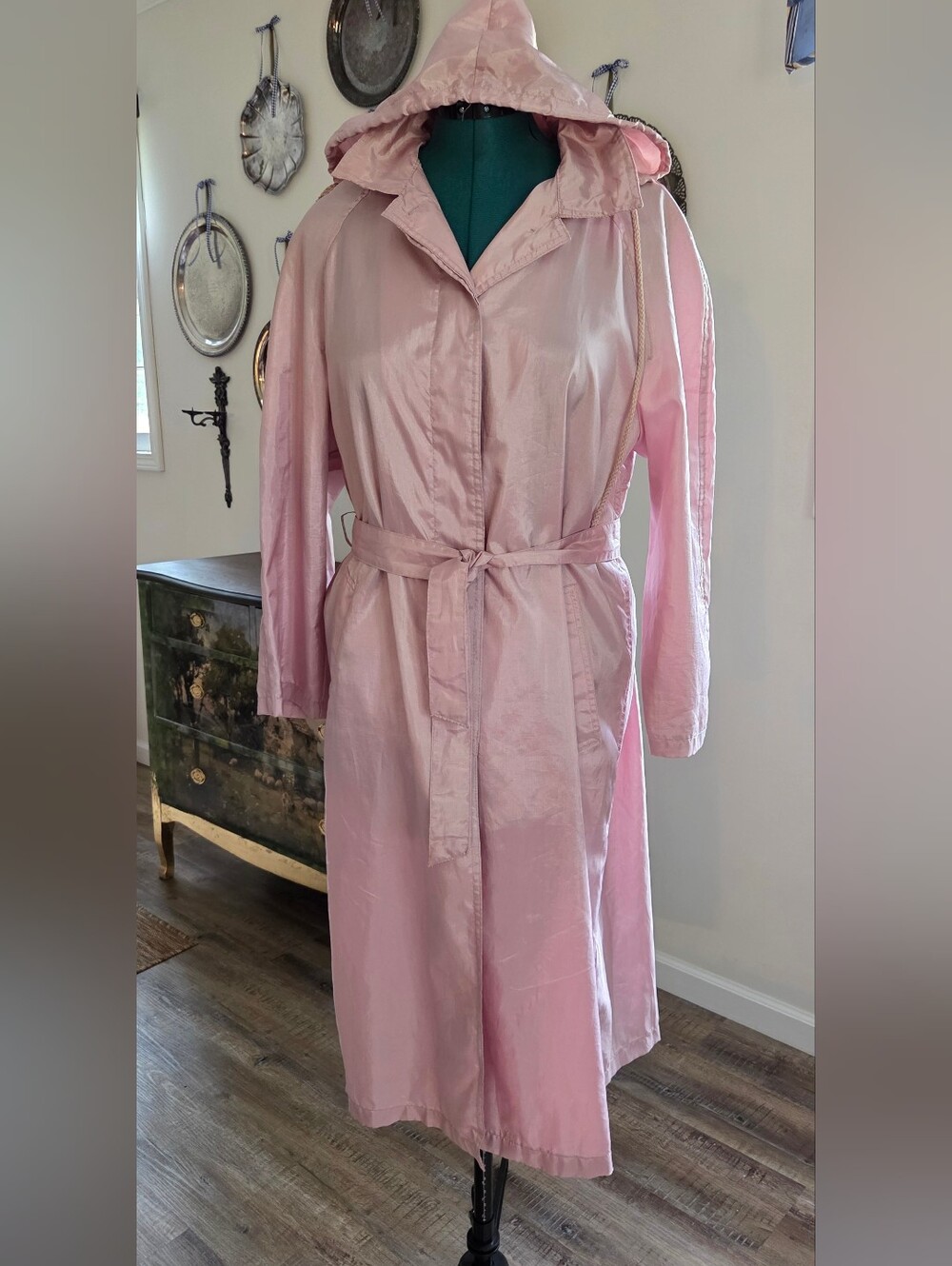 Westbound Hooded Trench Water Resistant Coat 80's Womens M 8